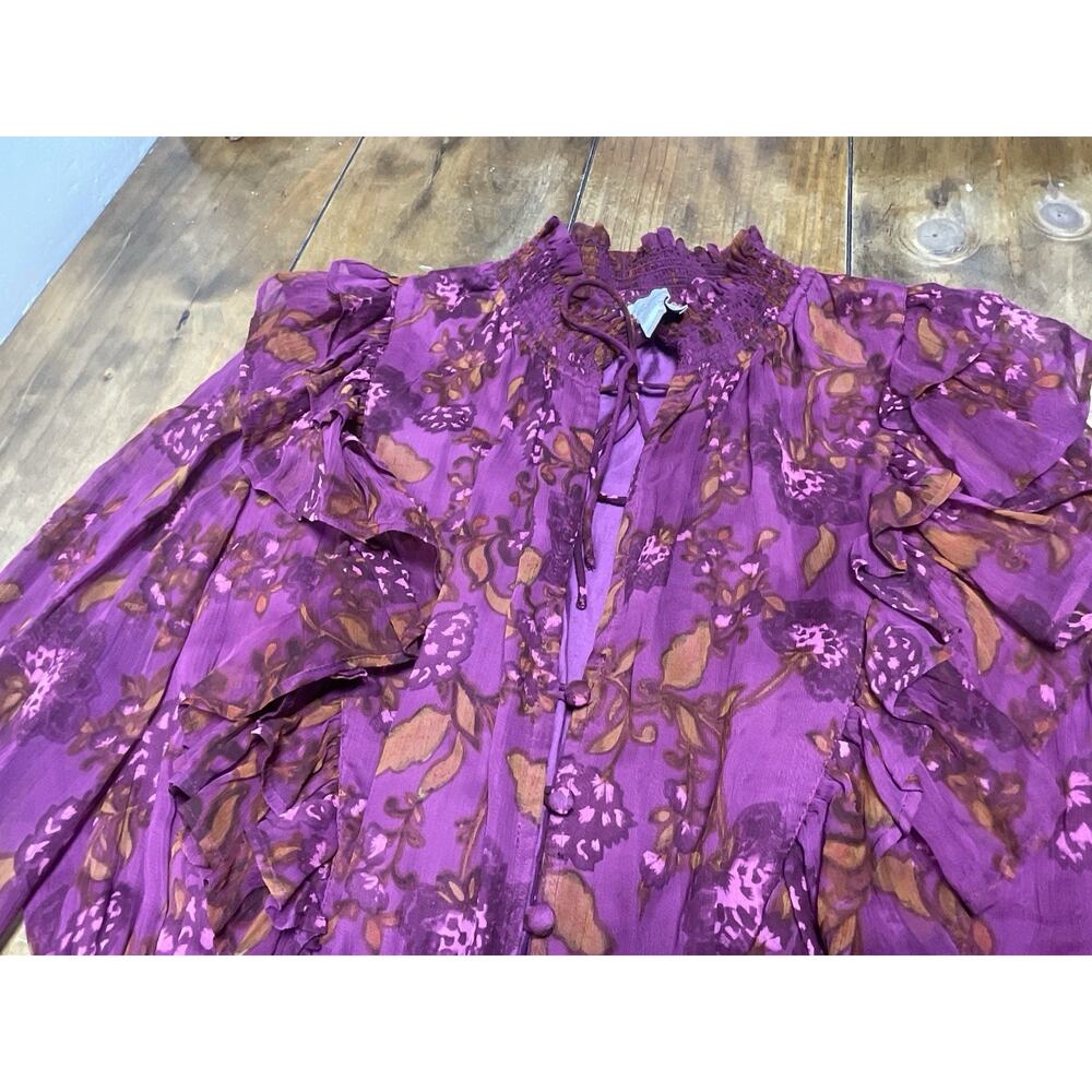Cleobella Everly Mini Dress Botanical Floral Boho Size Large - Picture 4 of 13